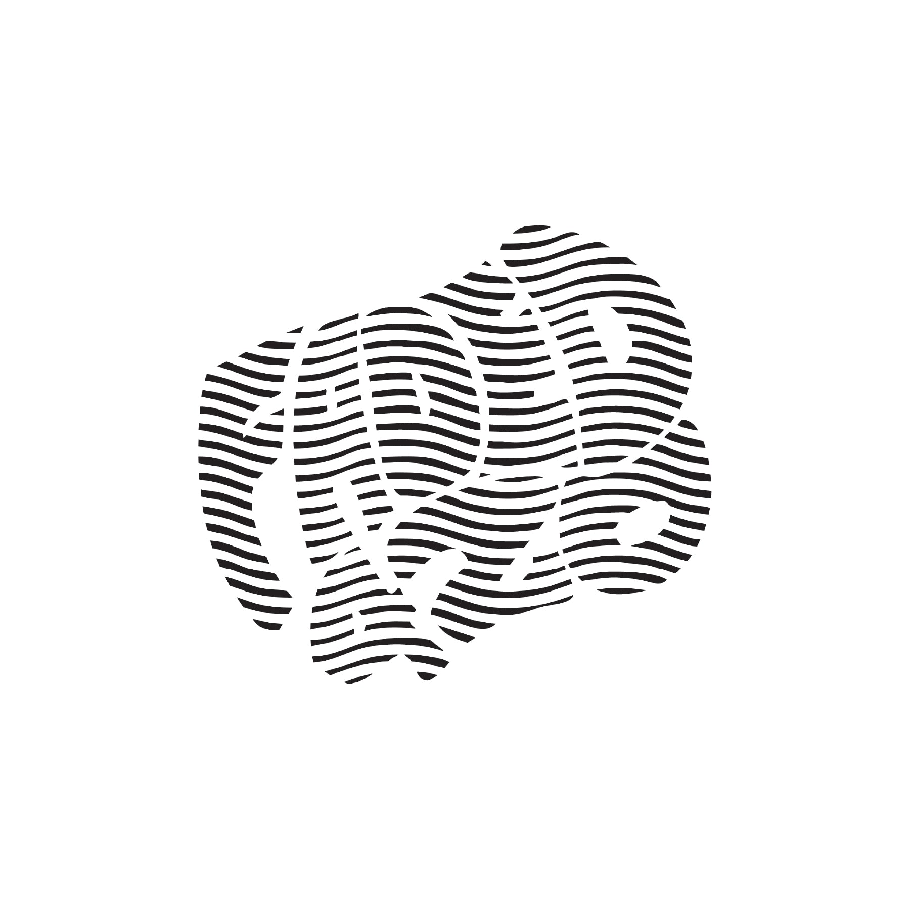 Black wavy line pattern on a white background