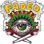 Colorful graphic with an eye design and 'FADED' text on a white background